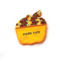 Rosh Hashanah Gift, Yellow Apple Wall Decor, Judaica Shana Tova, Jewish New Year, Wall Hanging, Israel, Made in Israel - thumbnail 4