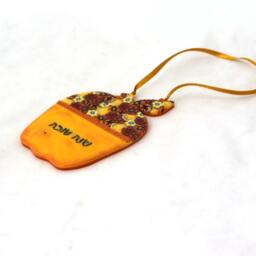 Rosh Hashanah Gift, Yellow Apple Wall Decor, Judaica Shana Tova, Jewish New Year, Wall Hanging, Israel, Made in Israel - thumbnail 2