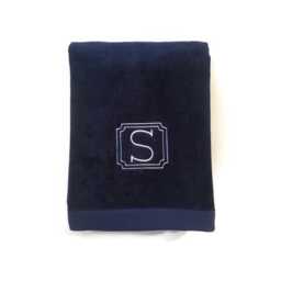 Monogram Beach Towel. Personalized Towel Embroidered With Custom Monogram. 100% Cotton Terry Velour - thumbnail 1