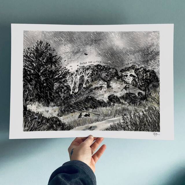 Enjoy The Little Things Whatever Weather Art Print/Greeting Card - image 1
