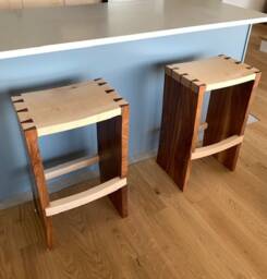 Bar Stool Solid Walnut & Maple - thumbnail 1
