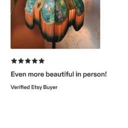 Handmade Victorian Lampshade Green Secret Garden Print With Rayon Fringe - thumbnail 4