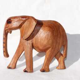 Set Of 4 Hand Carved Elephant Herd Olive Wood. Light Brown Polished African Art Souvenirs, Unique Housewarming Gift. Ready To Ship Worldwide - thumbnail 3