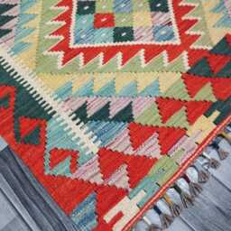 Kilim Rug Classic, Handmade Artisan Afghan Turkish Scandinavian Navajo Bohemian Wool Flatweave Multicolour 127x86 cm - thumbnail 3