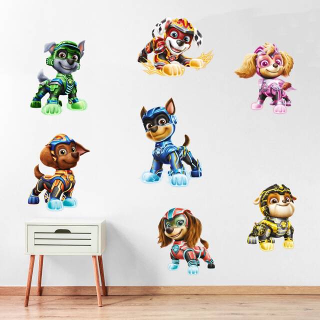 Paw Patrol The Mighty Movie Wall Sticker - Characters Decal Set - image 1