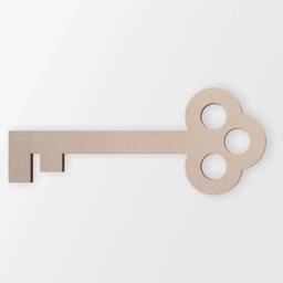 Wooden Key Cutout Unfinished Mdf Wall Decor - 4-42 Inches - thumbnail 3