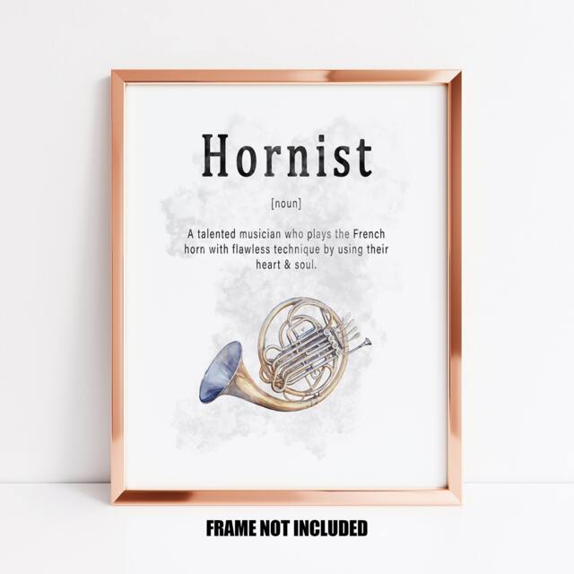 Hornist Definition Art Print, Gift For French Horn Player, Music Room Decor, Players Teacher Gift, Classroom - image 1