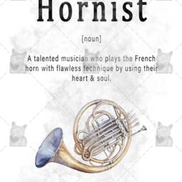 Hornist Definition Art Print, Gift For French Horn Player, Music Room Decor, Players Teacher Gift, Classroom - thumbnail 2