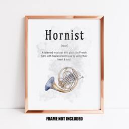 Hornist Definition Art Print, Gift For French Horn Player, Music Room Decor, Players Teacher Gift, Classroom - thumbnail 1