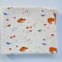 Fox Organic Swaddle Blanket & Newborn Hat Set. Gender Neutral Take Home Wildlife Swaddle. Photo Prop. Baby Shower Gift - thumbnail 2