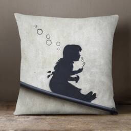 Banksy Bubble Girl 40cm Soft Knit Scatter Cushion Sofa Bedroom Office