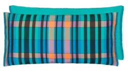 Designers Guild Fabric Banarsi Silk Cobalt Bolster Cover Plain Reverse 60x30cm /24x12 - thumbnail 1