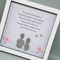 Sympathy Pebble Art Gift Frame, Bereavement Thinkng Of You Gift, Loss Loved One Present - thumbnail 2