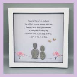 Sympathy Pebble Art Gift Frame, Bereavement Thinkng Of You Gift, Loss Loved One Present - thumbnail 1