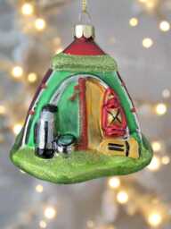 Glass Christmas Camping Tent/Campers Tent Bauble Tree Hanging Decoration/Christmas/Seasonal/ Glass Item - thumbnail 1