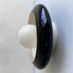 Handmade Ceramic Wall Lamp Black & White Bedside Sconce - thumbnail 3