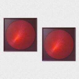 Elegant Red String Art - Calming Minimalist Geometric Zen Wall Decor - thumbnail 2