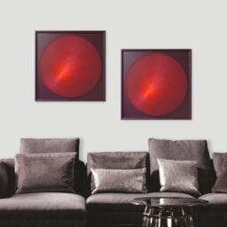 Elegant Red String Art - Calming Minimalist Geometric Zen Wall Decor - thumbnail 3