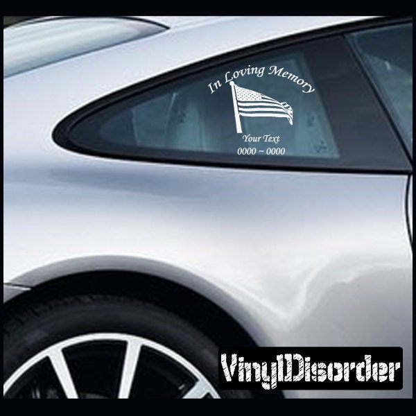 American 9 in Loving Memory Custom Car Or Wall Vinyl Decal Stickers - Ilmamerican9Et - image 1