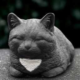 Concrete Kitty Statue Outdoor Black Cat Sculpture Cement Kitten Figurine Garden Pet Ornament Memorial Decor Handmade Lover Gift - thumbnail 4