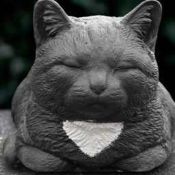 Concrete Kitty Statue Outdoor Black Cat Sculpture Cement Kitten Figurine Garden Pet Ornament Memorial Decor Handmade Lover Gift - thumbnail 3