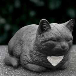Concrete Kitty Statue Outdoor Black Cat Sculpture Cement Kitten Figurine Garden Pet Ornament Memorial Decor Handmade Lover Gift - thumbnail 2