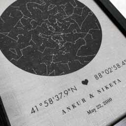 Custom Constellation Map On Cotton Or Linen - 2nd, 4Th 12Th Anniversary Gift For Husband Wife, Star Art, Personalized Him - thumbnail 3