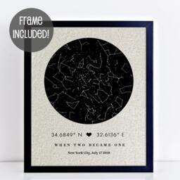 Custom Constellation Map On Cotton Or Linen - 2nd, 4Th 12Th Anniversary Gift For Husband Wife, Star Art, Personalized Him - thumbnail 2