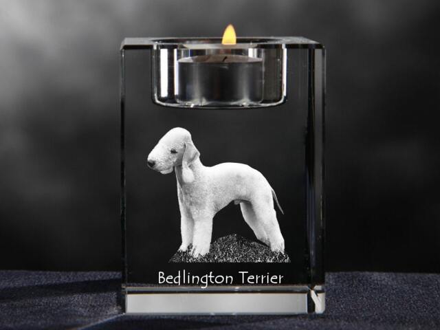 Bedlington Terrier, Crystal Candlestick With Dog, Souvenir, Decoration, Limited Edition, Collection - image 1