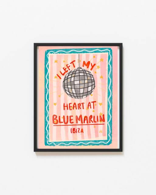 Blue Marlin Ibiza Print - Illustrated Club Poster
