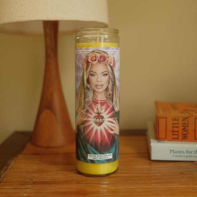 Saint Trisha Paytas Prayer Candle Scented Vegan Soy Wax, 120Hr Burn - image 1