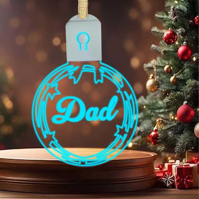 Personalized Led Christmas Bauble, Light Up Xmas Tree Ornament - image 1