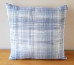 Laura Ashley Blue Williams Check Cushion Handmade 16 - thumbnail 1