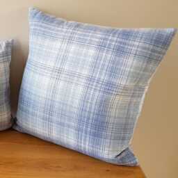 Laura Ashley Blue Williams Check Cushion Handmade 16 - thumbnail 3