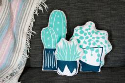 Plant Pillows, Set Of 3 Hand Made Pillows For Kids - thumbnail 1