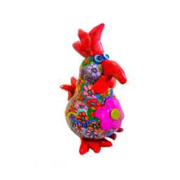 Handmade Chicken Sculpture - Colorful Bright Color Rooster - thumbnail 3