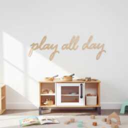 Play All Day Sign - Wall Lettering Wooden Nursery Nursery/Playroom Decor Art Bedroom Acrylic Playroom - thumbnail 2