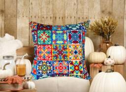 Mediterranean Inspired Cushion Covers - Decorative Cover Pillow Colourful Christmas Gifts Housewarming - thumbnail 1