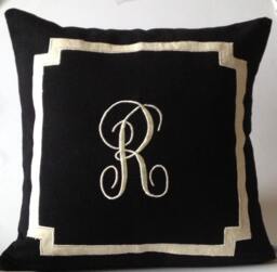 Personalized Pillows, Gifts For Home, Monogrammed Embroidered Pillow Cover, Monogram Case, Square 18 Inches Decorative Pillow Cover - thumbnail 1