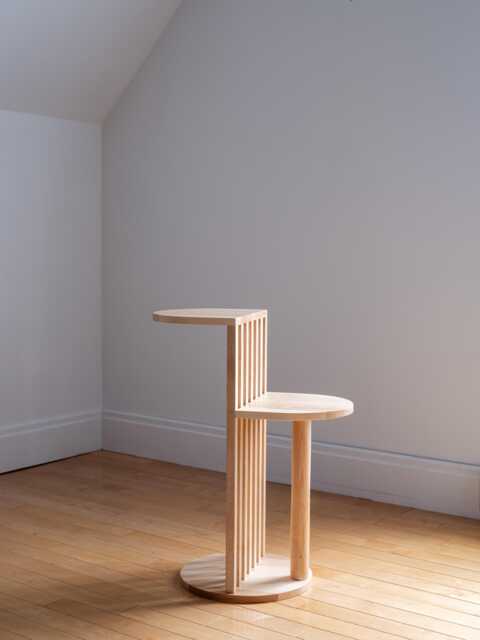 Handcrafted Japandi Side Table Sugar Maple Two-Tier Nightstand - image 1