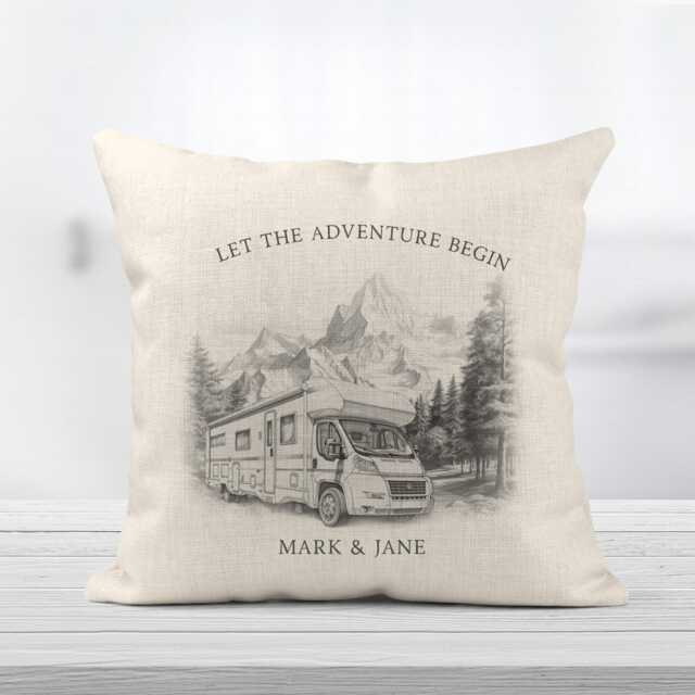 Personalised Motorhome Cushion - Adventure Gift For Couples - image 1