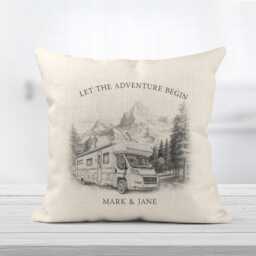 Personalised Motorhome Cushion - Adventure Gift For Couples