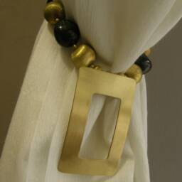 Luxury Beaded Curtain Tieback 70cm - Gold Black Statement Elegant Holdback Decorative Drapery Accessory - thumbnail 2