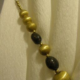 Luxury Beaded Curtain Tieback 70cm - Gold Black Statement Elegant Holdback Decorative Drapery Accessory - thumbnail 4
