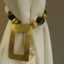 Luxury Beaded Curtain Tieback 70cm - Gold Black Statement Elegant Holdback Decorative Drapery Accessory - thumbnail 3