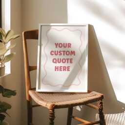 Custom Quote Print - Personalised Text Saying Phrase Song Lyrics Poster Wavy Line Trendy Decor Gift Retro Typography Wall Art Unframed - thumbnail 3