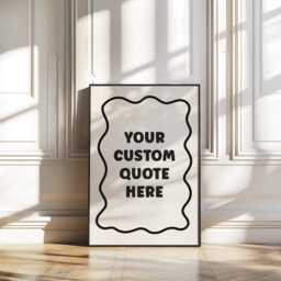 Custom Quote Print - Personalised Text Saying Phrase Song Lyrics Poster Wavy Line Trendy Decor Gift Retro Typography Wall Art Unframed - thumbnail 2