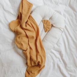 "Muslin Baby Swaddle Blanket ""Ochre" - thumbnail 2