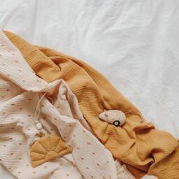 "Muslin Baby Swaddle Blanket ""Ochre" - thumbnail 3