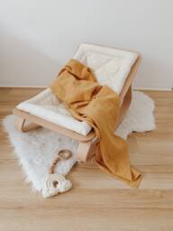 "Muslin Baby Swaddle Blanket ""Ochre"